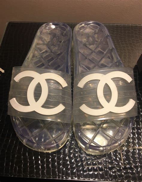 clear chanel slides|chanel sandals official website.